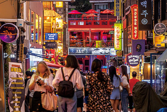 梨泰院のバー密集エリア